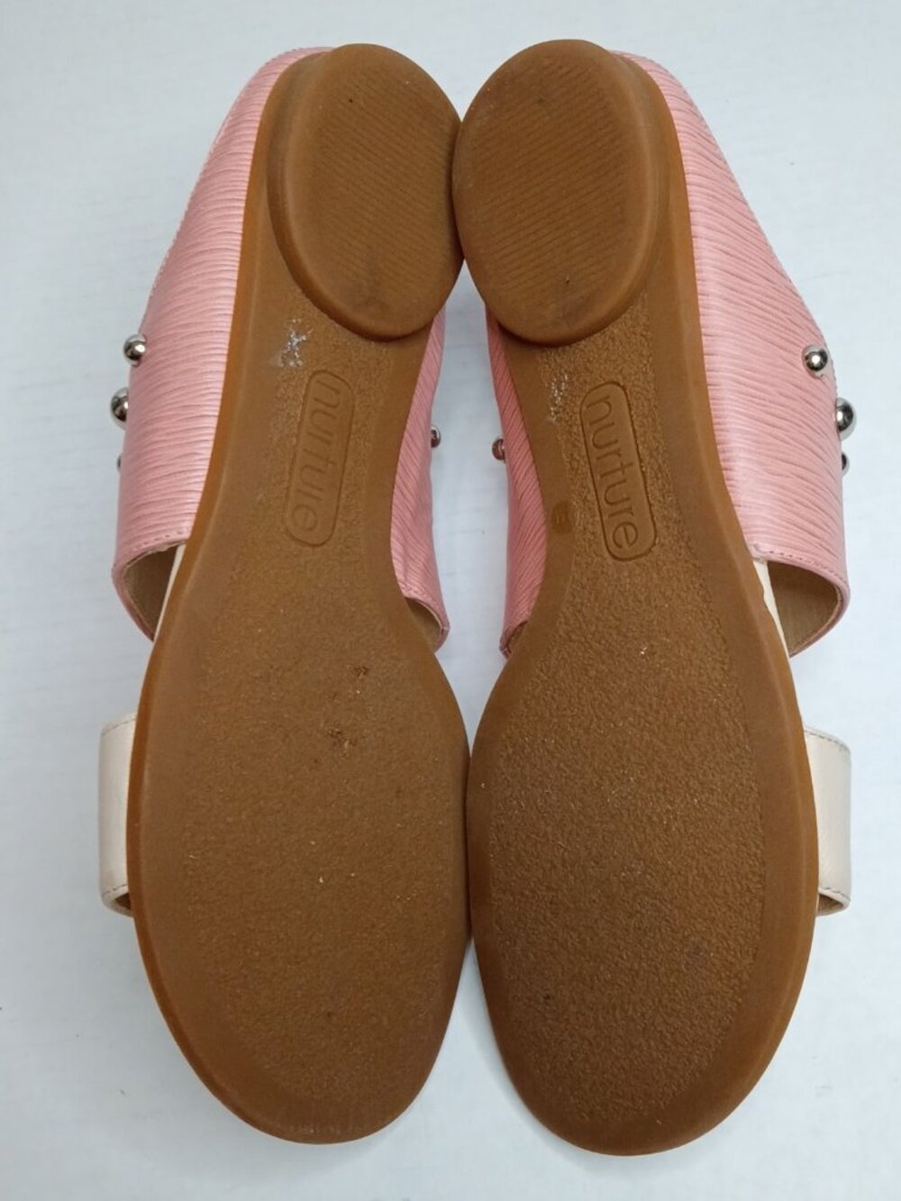 Nurture Cassandrah Studded Slide Sandals Pink Cream Women’s 8M - Picture 6 of 10